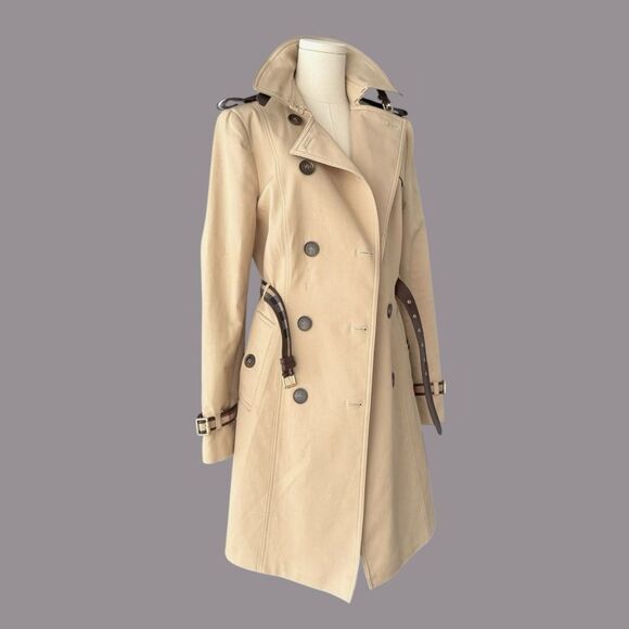 BURBERRY EUC mid-length belted Gabardine trench in Honey Size L - Picture 1 of 11